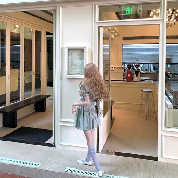 NEW Chic Sage Green Ruffle Mini Dress - Picture 3 of 10